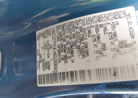 2003 Nissan Frontier Xe-V6 из США, поврежденный, VIN 1N6ED27YX3C462082